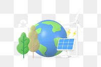 Renewable energy technology png, 3D environment remix, transparent background