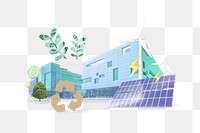 Green business png, renewable energy technology, 3D environment remix, transparent background