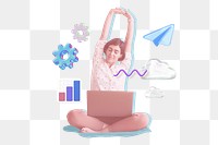 Online business owner png, 3D remix, transparent background