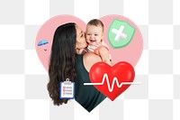 Kids health insurance png, security & protection remix, transparent background