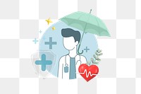 Medical care png, doctor illustration, healthcare 3D remix, transparent background