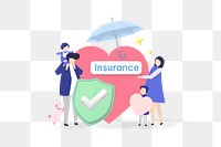 Insurance png word, security & protection remix on transparent background