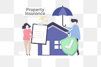 Property insurance png word, security & protection remix on transparent background