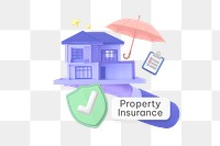 Property insurance png word, security & protection remix on transparent background