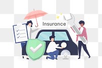 Insurance png word, vehicle security & protection remix on transparent background