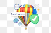 Travel insurance png word, security & protection remix on transparent background