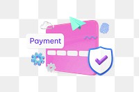 Payment png word, finance 3D remix on transparent background