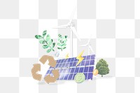 Solar cell png, renewable energy technology, 3D environment remix, transparent background