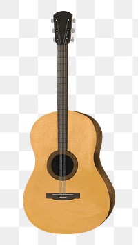 Acoustic guitar png sticker, musical instrument, transparent background