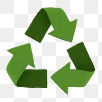 Recycling symbol png sticker, environment illustration, transparent background