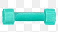 Blue dumbbell png sticker, gym equipment illustration, transparent background