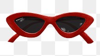 Red sunglasses png sticker, travel fashion illustration, transparent background