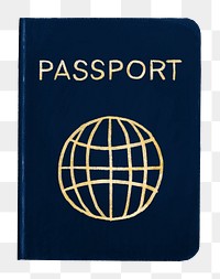 Blue passport png sticker, travel illustration, transparent background