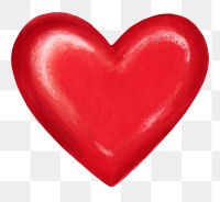 Red heart png sticker, Valentine's Day graphic, transparent background