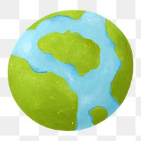 Green globe png sticker, environment illustration, transparent background