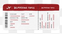 Boarding pass png sticker, travel illustration, transparent background