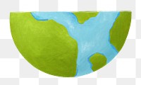 Half globe png sticker, environment illustration, transparent background