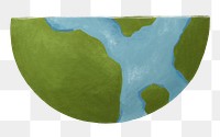 Half globe png sticker, environment illustration, transparent background