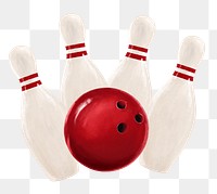 Bowling ball and pin png sticker, sport equipment, transparent background