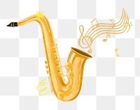 Saxophone aesthetic png, jazz music remix, transparent background