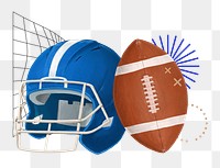American football png aesthetic, sport remix, transparent background