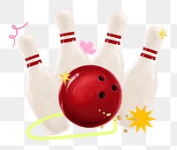 Bowling aesthetic png, entertainment remix, transparent background