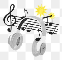 Gray headphones png, music lover aesthetic remix, transparent background