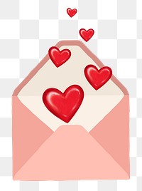 Love letter png sticker, Valentine's Day graphic, transparent background