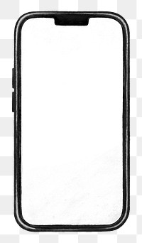 Blank smartphone screen png, digital device, transparent background