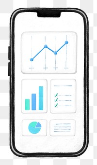 Business analytics png mobile phone, element graphic, transparent background