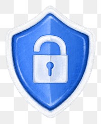 Padlock shield png, security protection graphic, transparent background