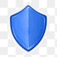 Blue shield png, transparent background