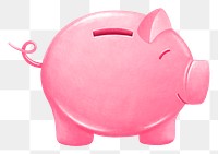 Piggy bank png, savings & finance illustration, transparent background