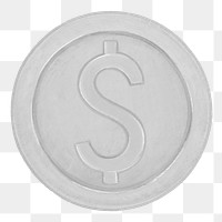 Silver coin png, money, finance illustration, transparent background