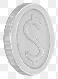 Silver coin png, money, finance illustration, transparent background