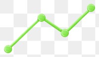 Business png line graph, green element graphic, transparent background