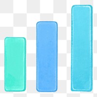 Business bar chart png, blue element graphic, transparent background