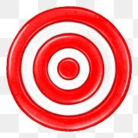 Red dartboard target png, transparent background