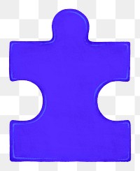 Blue jigsaw puzzle png sticker, transparent background