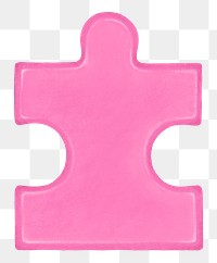 Pink jigsaw puzzle png sticker, transparent background