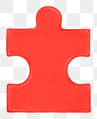 Red jigsaw puzzle png sticker, transparent background