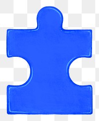 Blue jigsaw puzzle png sticker, transparent background