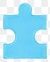 Blue jigsaw puzzle png sticker, transparent background