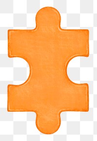 Orange jigsaw puzzle png sticker, transparent background