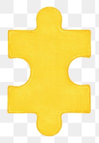 Yellow jigsaw puzzle png sticker, transparent background