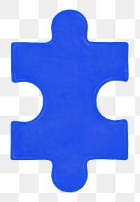 Blue jigsaw puzzle png sticker, transparent background