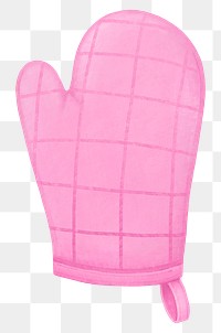 Pink oven glove png, cooking equipment illustration, transparent background