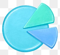 Business pie chart png, blue element graphic, transparent background