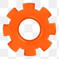 Orange cogwheel png, business element graphic, transparent background