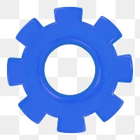 Blue cogwheel png, business element graphic, transparent background